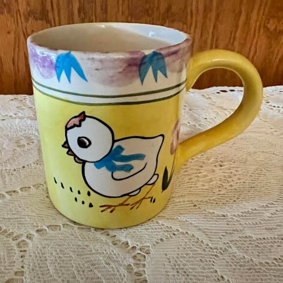 Vintage Hand-Painted World Bazars Ceramic EASTER CHICK Plate and Mug Set - Picture 4 of 8